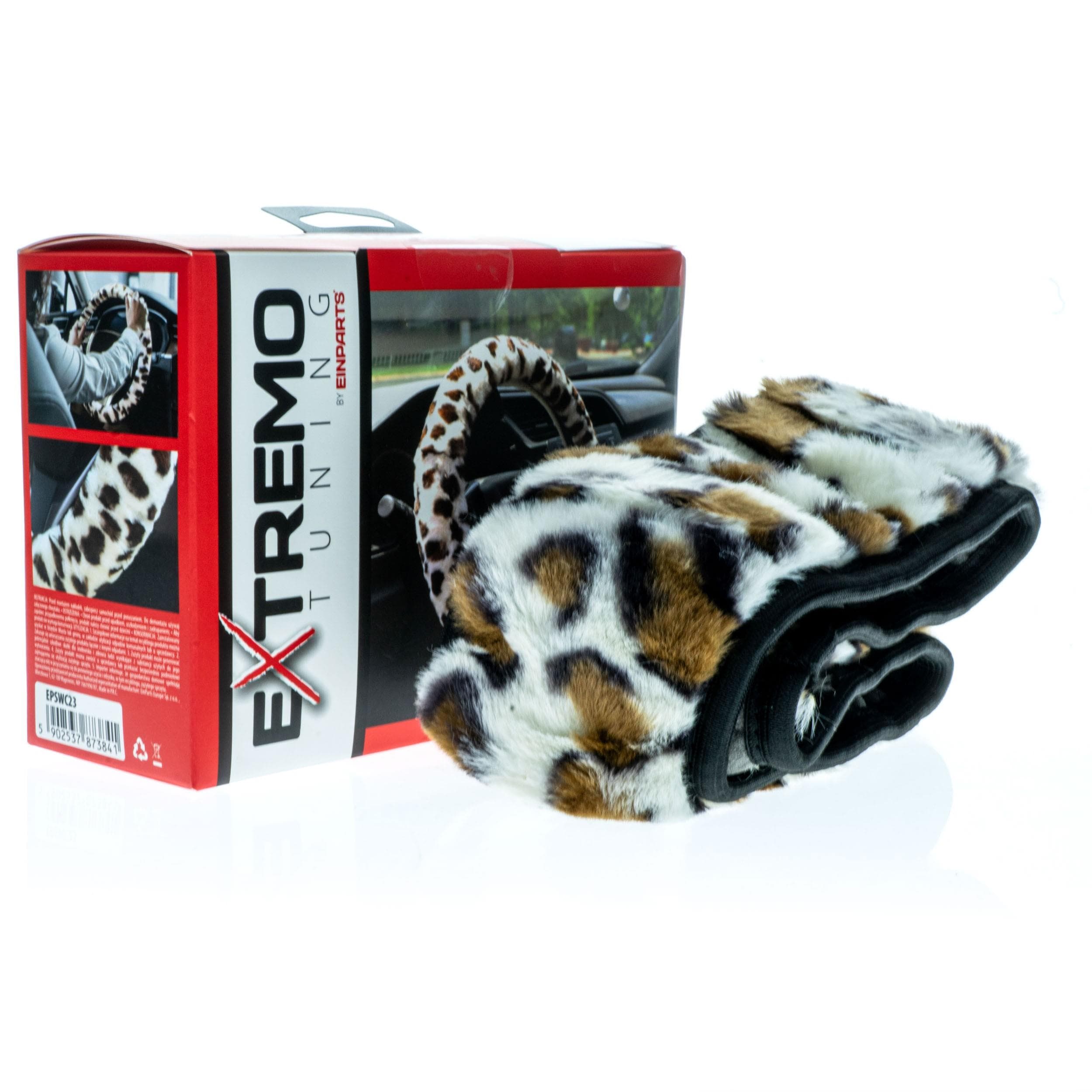 EPSWC23 Poťah na volant – Leopardí vzor – Veľkosť 37–39 cm