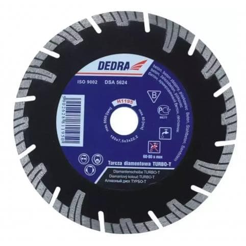 Diamantový rezný kotúč 250/25,4, Turbo-T, Dedra