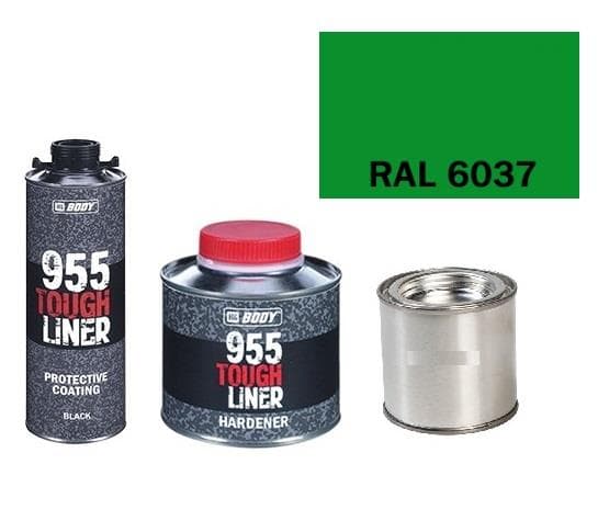 HB BODY 955 RAPTOR tough liner - 2k polyuretán textúra set / báza + tužidlo + farba /RAL 6037 900ml 1
