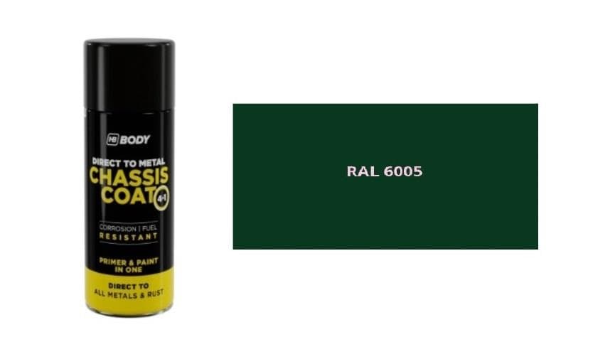 HB BODY 410 chassis coat, polomat RAL 6005 sprej 400ml