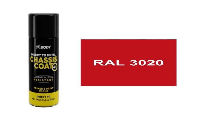 HB BODY 410 chassis coat, polomat RAL 3020 sprej 400ml