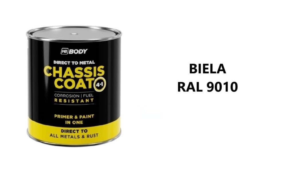 HB BODY 410 chassis coat, polomat - farba na kov a strechy 4 v 1 RAL 9010 biela 2,5L