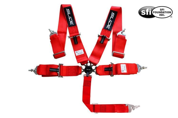 Závodné bezpečnostné pásy Slide Quick 5p 3" Red Approval SFI JB-PA-072