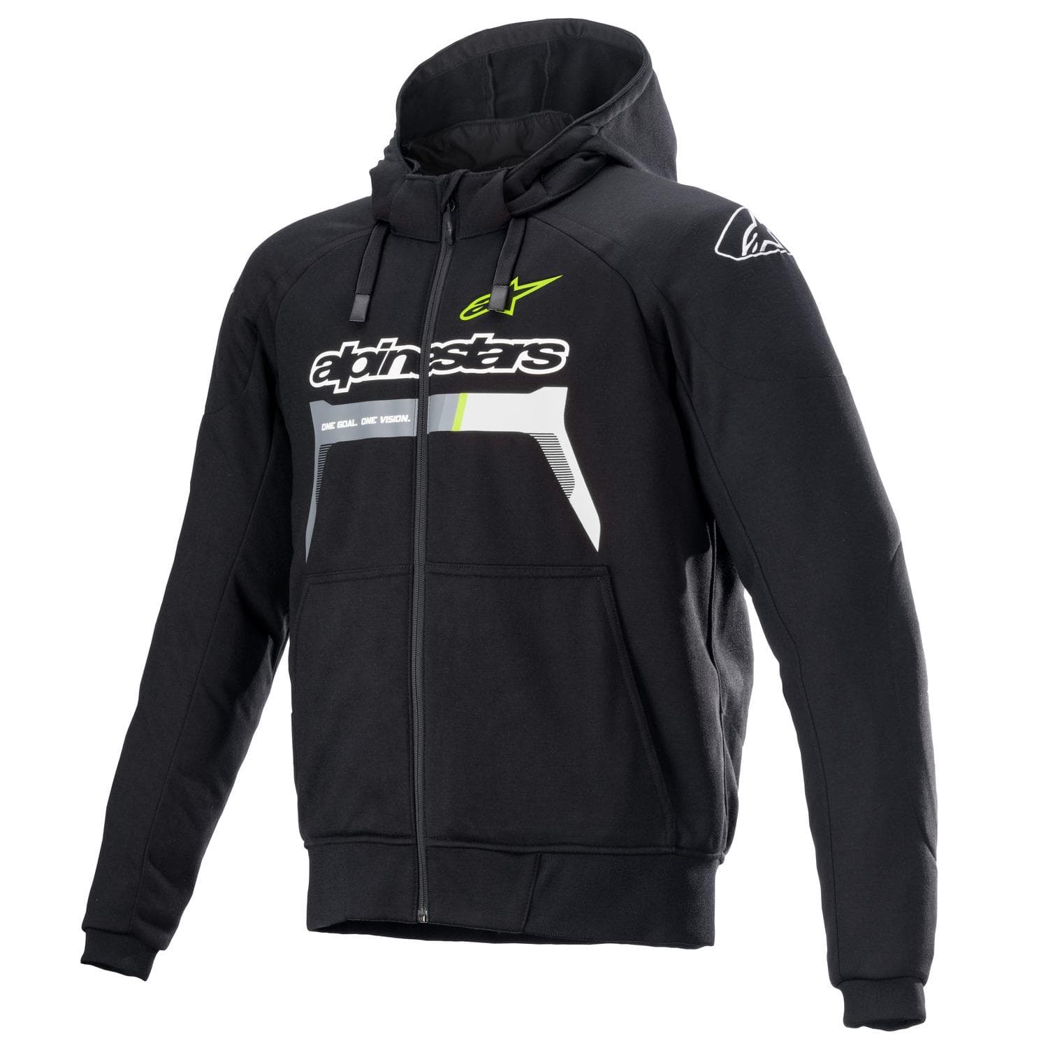 Bunda CHROME IGNITION HOODIE (čierna/žltá fluo/sivá/biela, veľ. M) 1