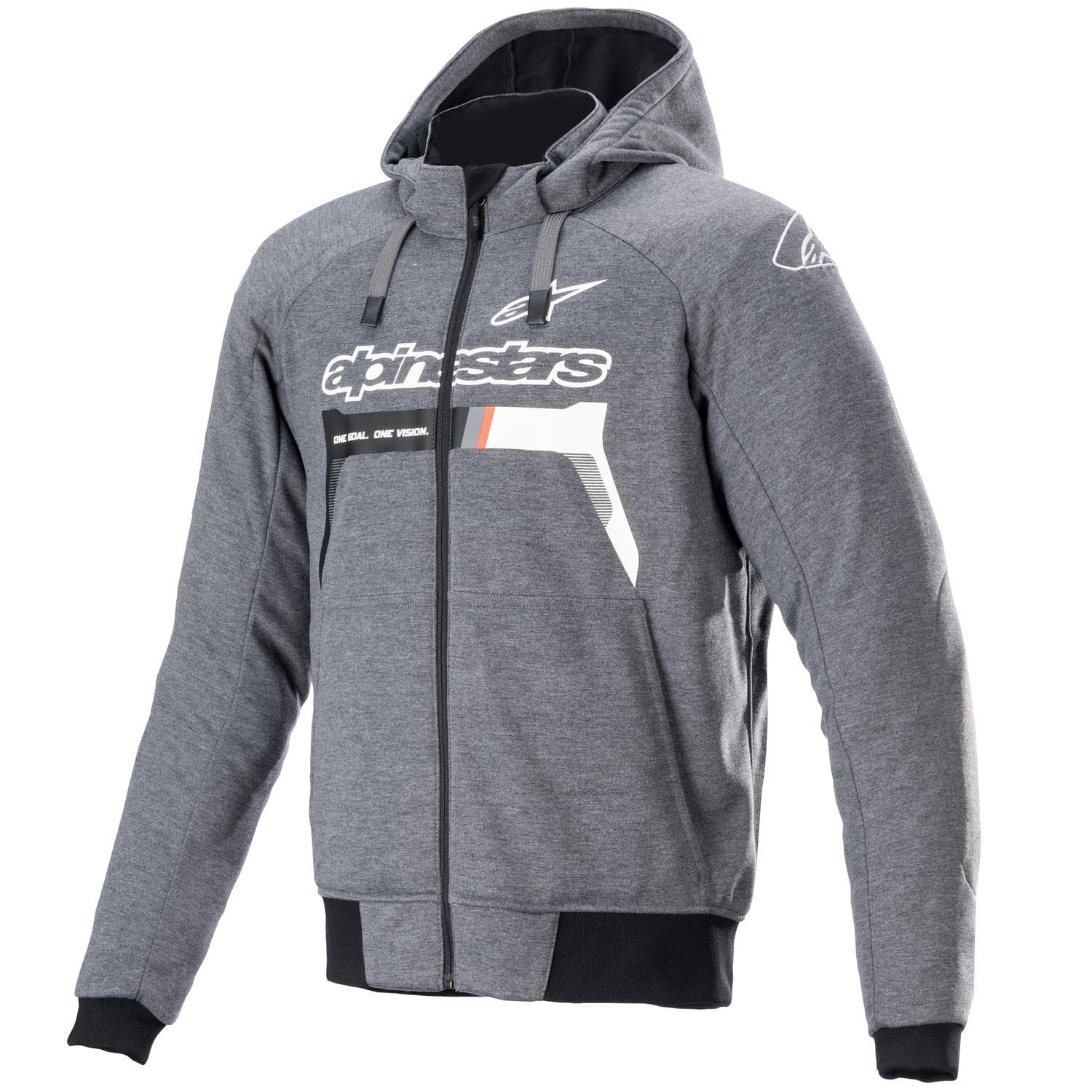Bunda CHROME IGNITION HOODIE (sivá/biela/čierna/červená, veľ. M)