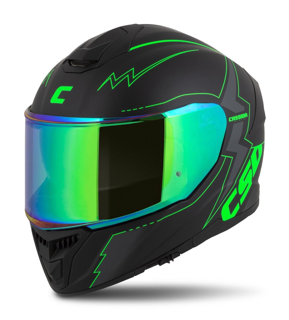Prilba Integral GT 2.1 Flash (čierna matná/zelená fluo/tmavo šedá, veľ. S) plexi s prípravou pre Pinlock