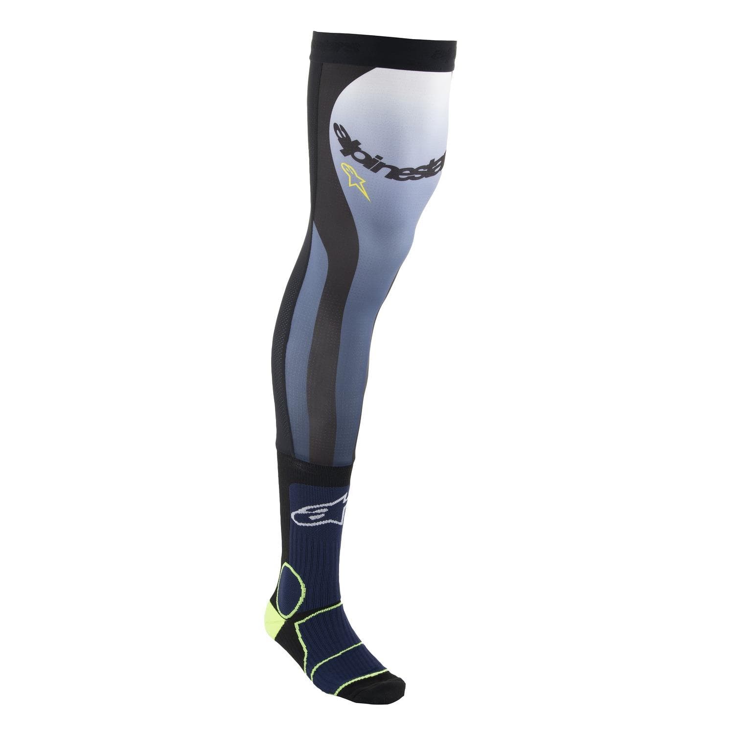 Ponožky pod ortézy KNEE BRACE (modrá/žltá fluo/biela/čierna, veľ. S/M)