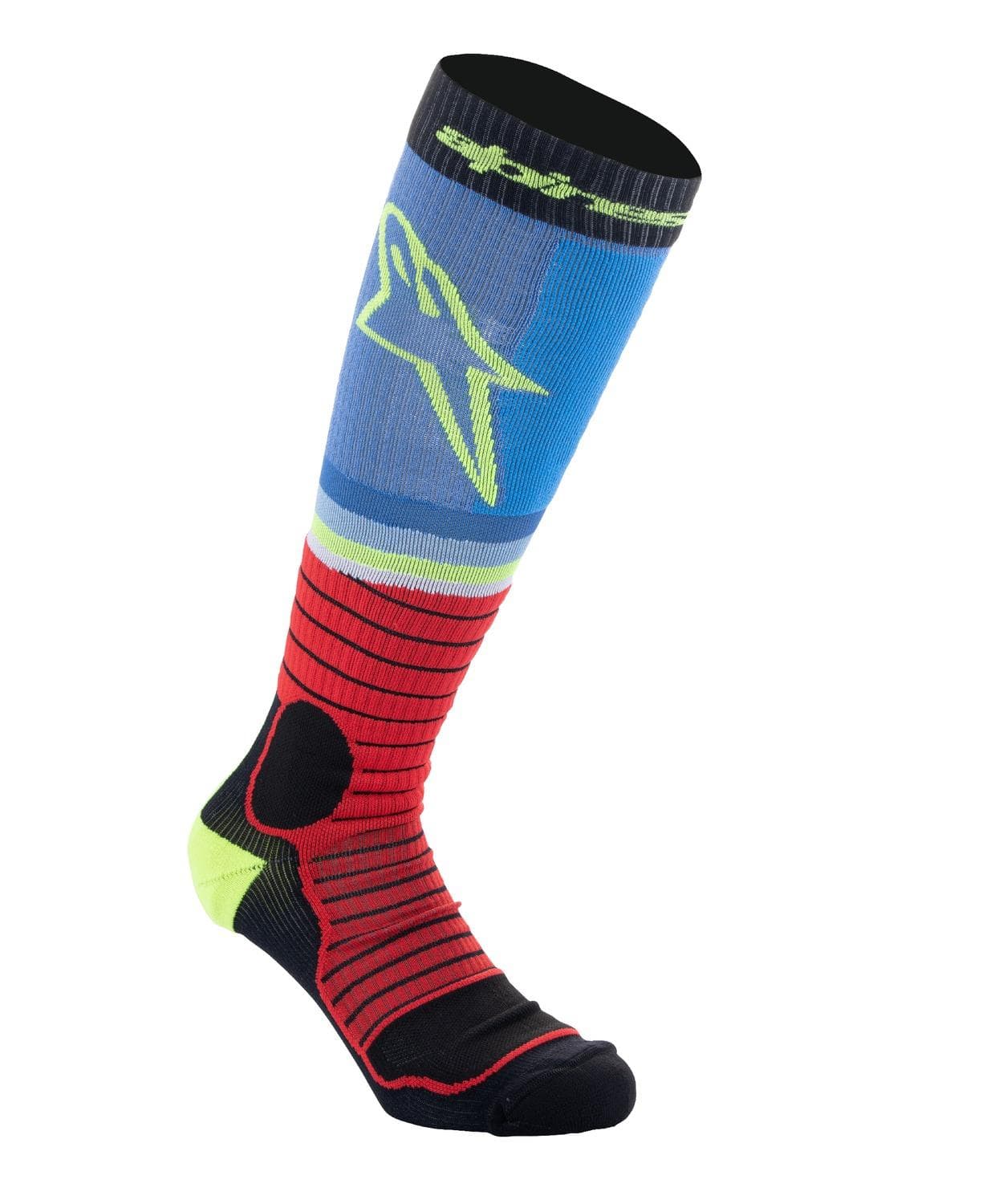 Ponožky MX PRO (čierna/červená fluo/žltá fluo/modrá, veľ. M) 1