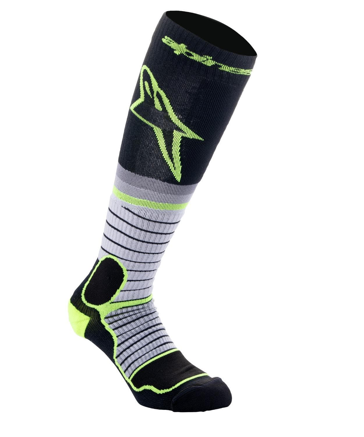 Ponožky MX PRO (čierna/žltá fluo/sivá, veľ. M) 1