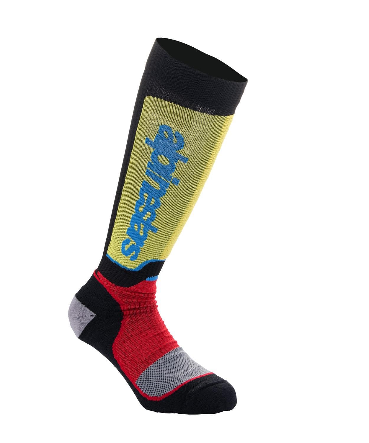 Ponožky MX PLUS, detské (čierna/červená fluo/žltá fluo/modrá) 1