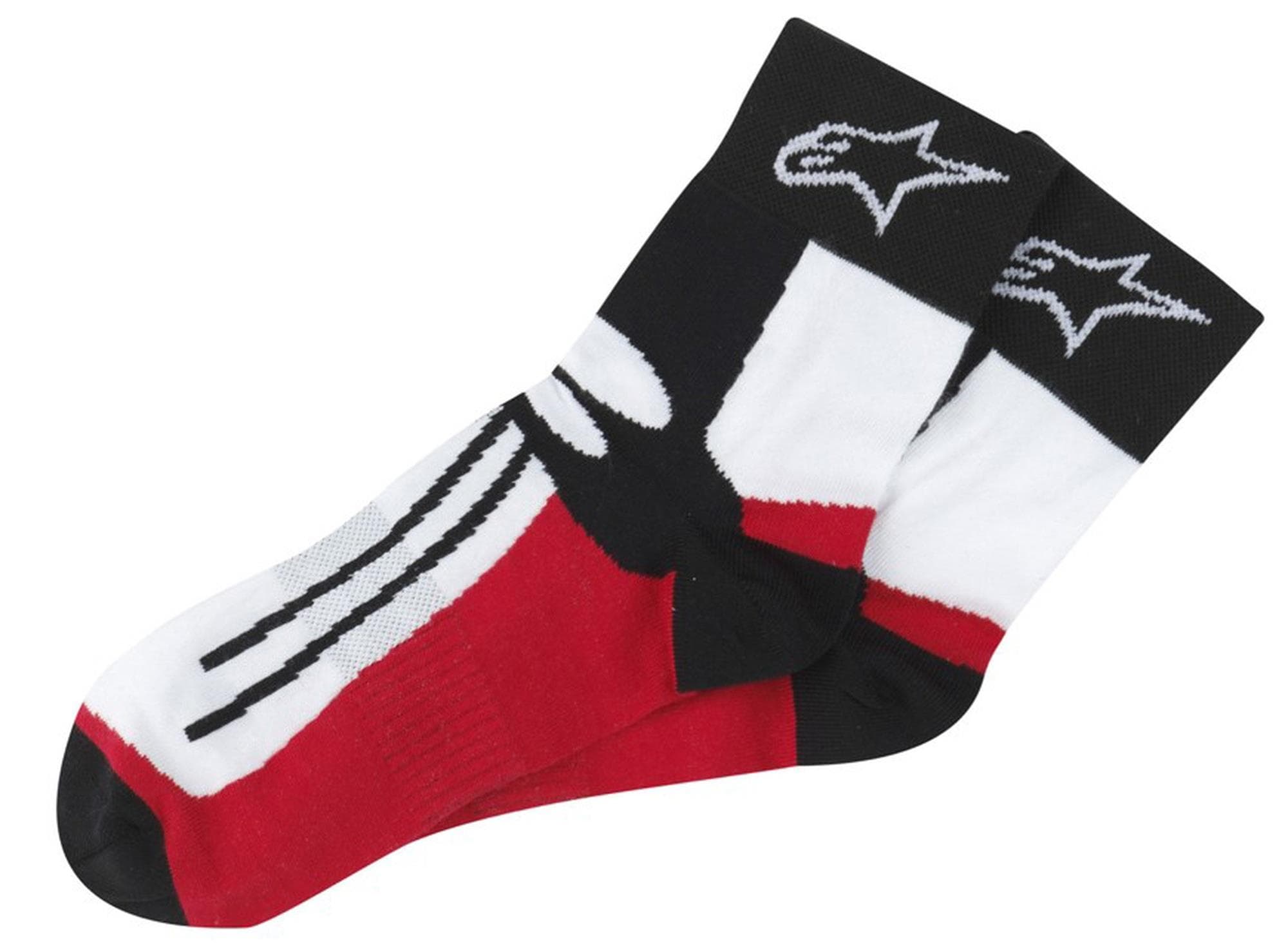 Ponožky krátke RACING ROAD COOLMAX® (čierne/biele/červené, veľ. S/M)