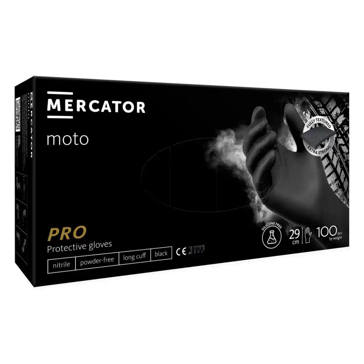 Nitrilové rukavice MERCATOR MOTO BLACK XXL 100ks 1