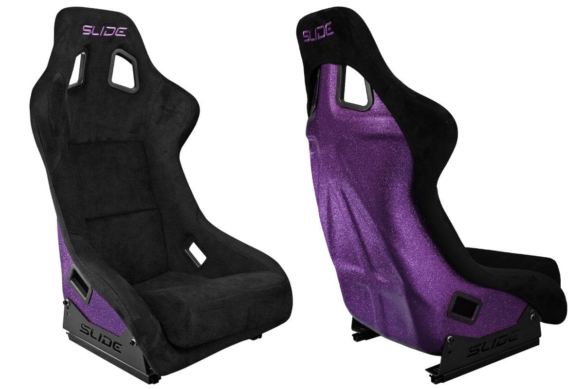 Športová sedačka SLIDE KS2 Premium Black Suede Purple Glitter MN-FO-220 1