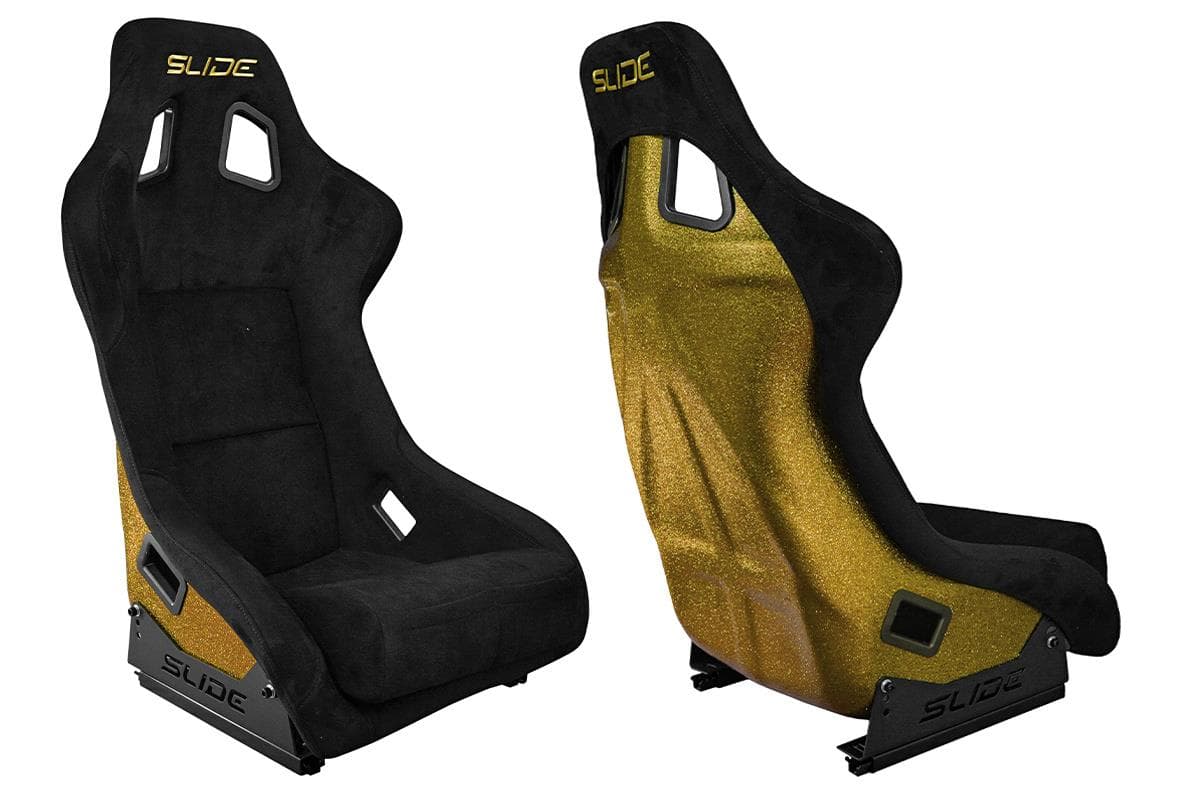 Športová sedačka SLIDE KS2 Premium Black Suede Gold Glitter 1