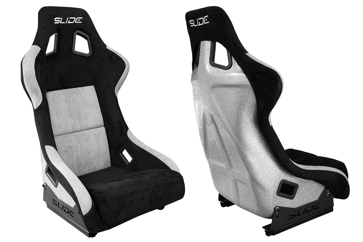 Športová sedačka SLIDE KS2 Premium Black & Grey Suede Silver Glitter