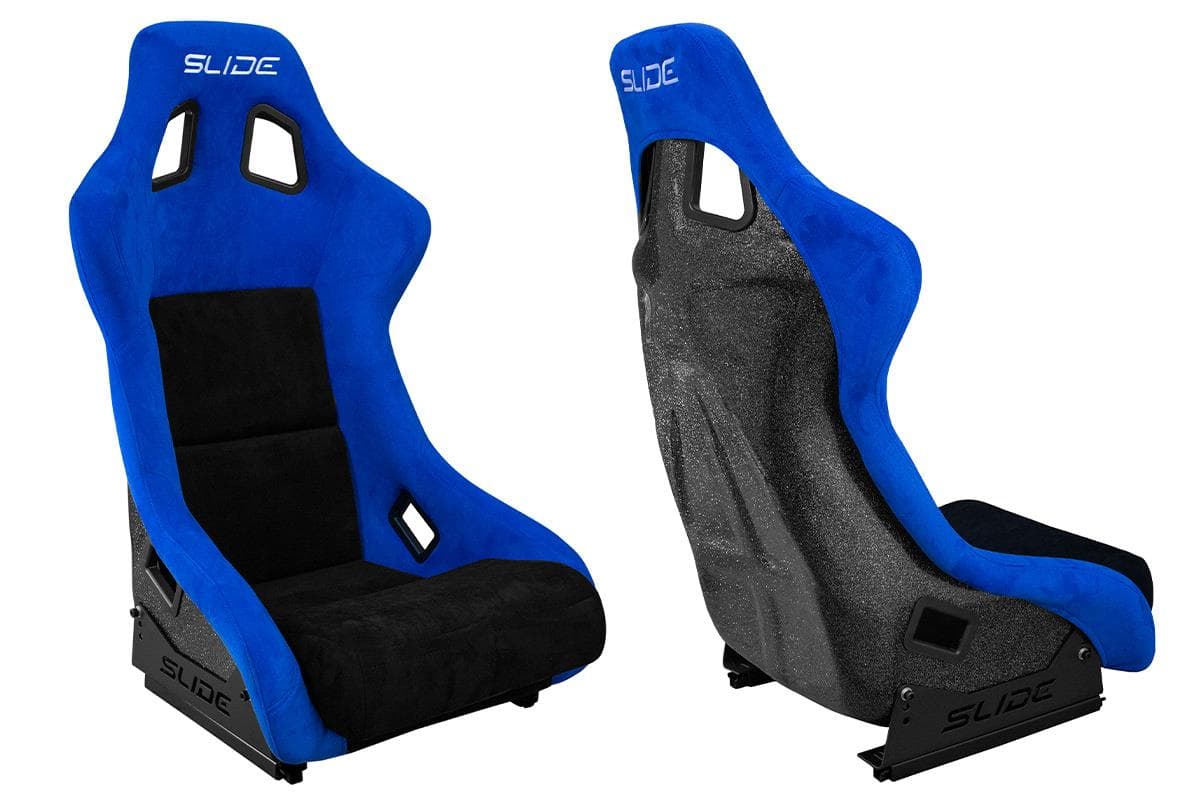Športová sedačka SLIDE KS2 Premium Black & Blue Suede Black Glitter