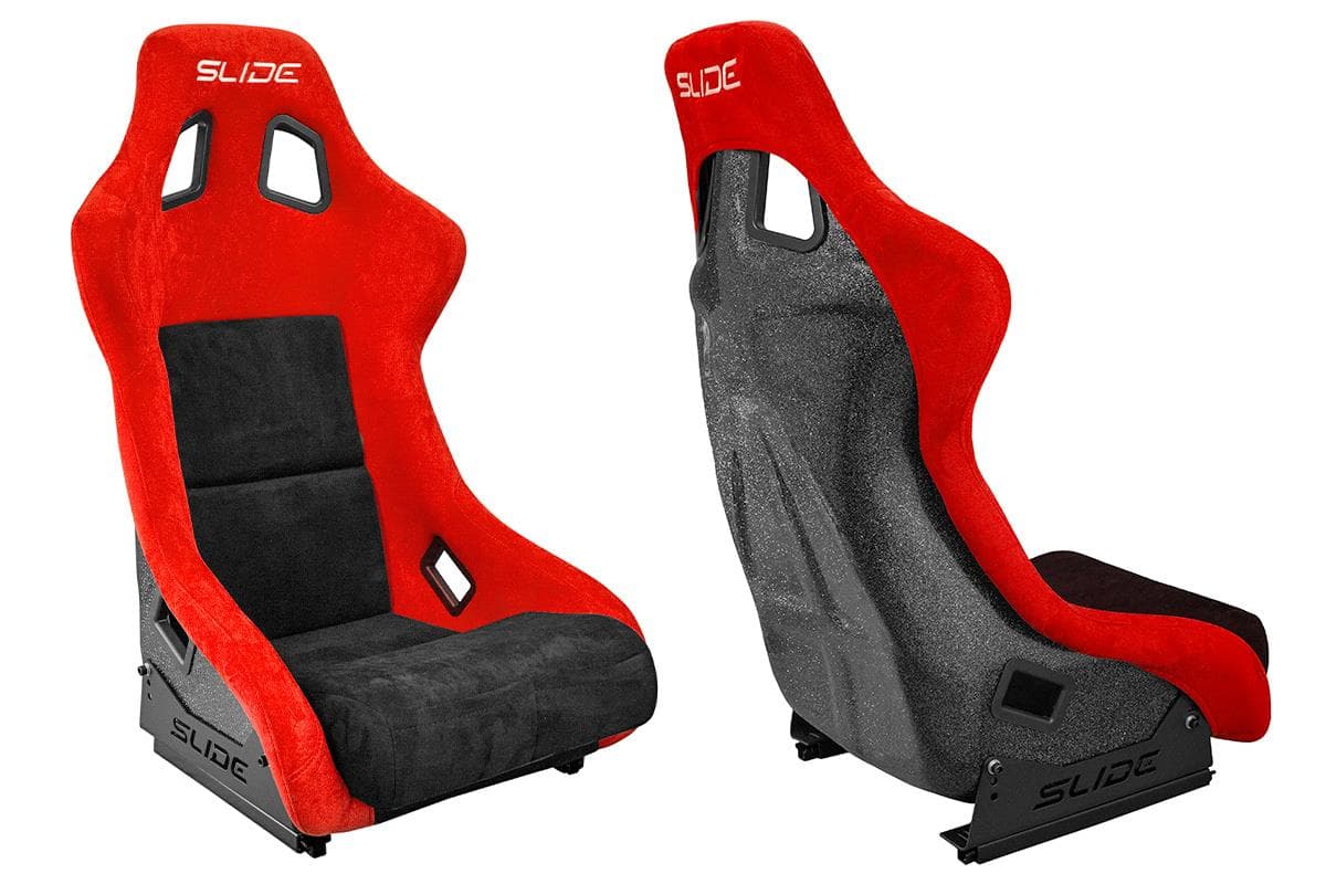 Športová sedačka SLIDE KS2 Premium Black & Red Suede Black Glitter