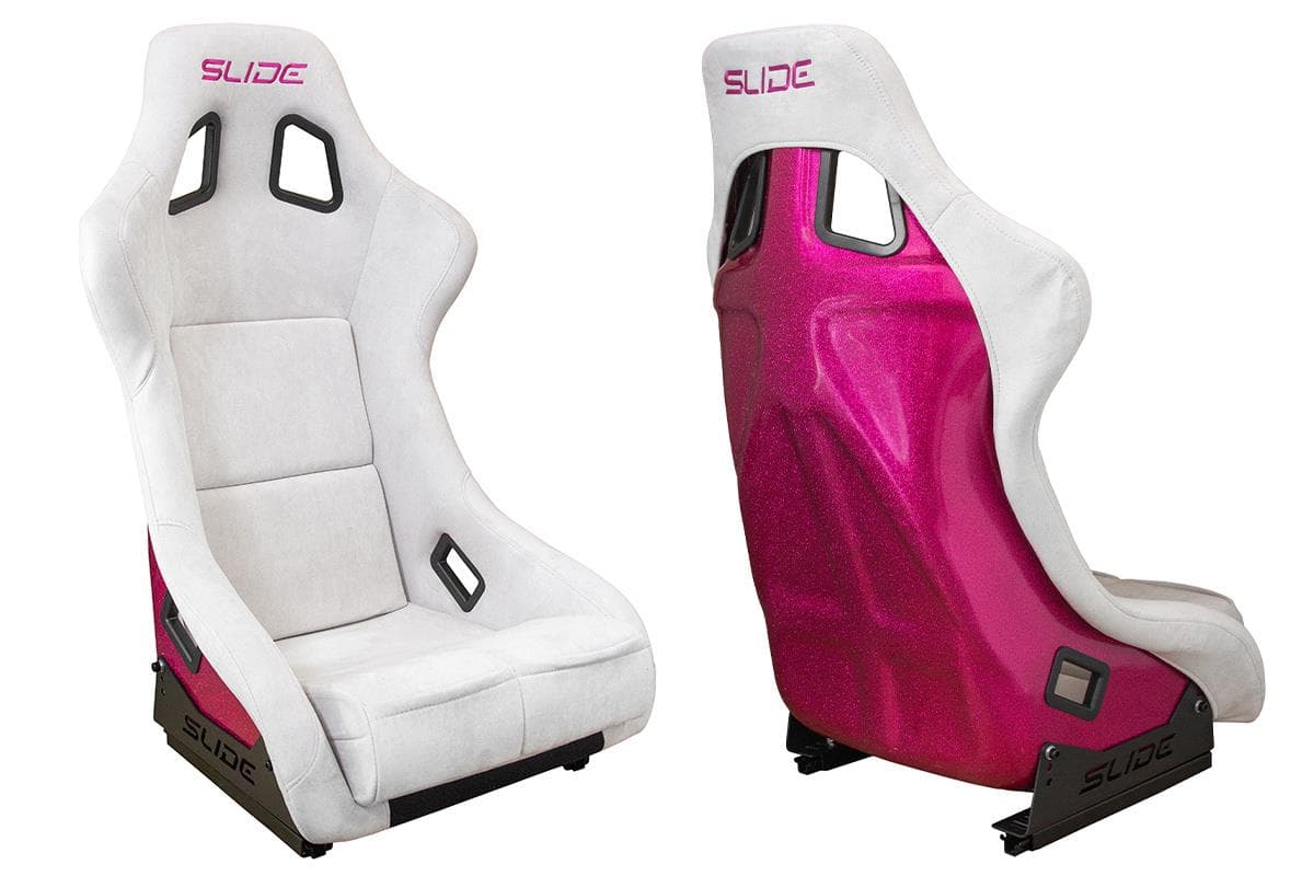 Športová sedačka SLIDE KS2 Premium Light Grey Suede Bright Pink Glitter 1