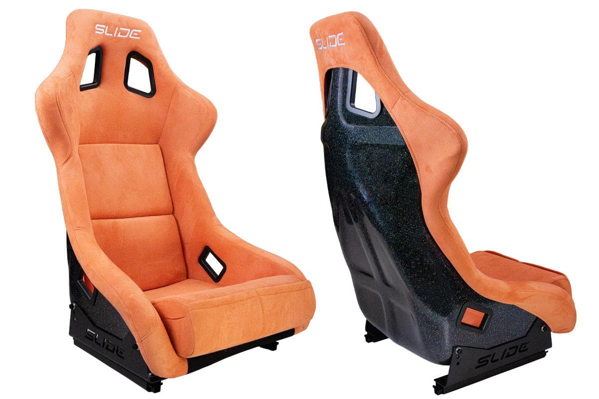 Športová sedačka SLIDE KS2 Premium Dark Orange Welur & Moonlight Glitter
