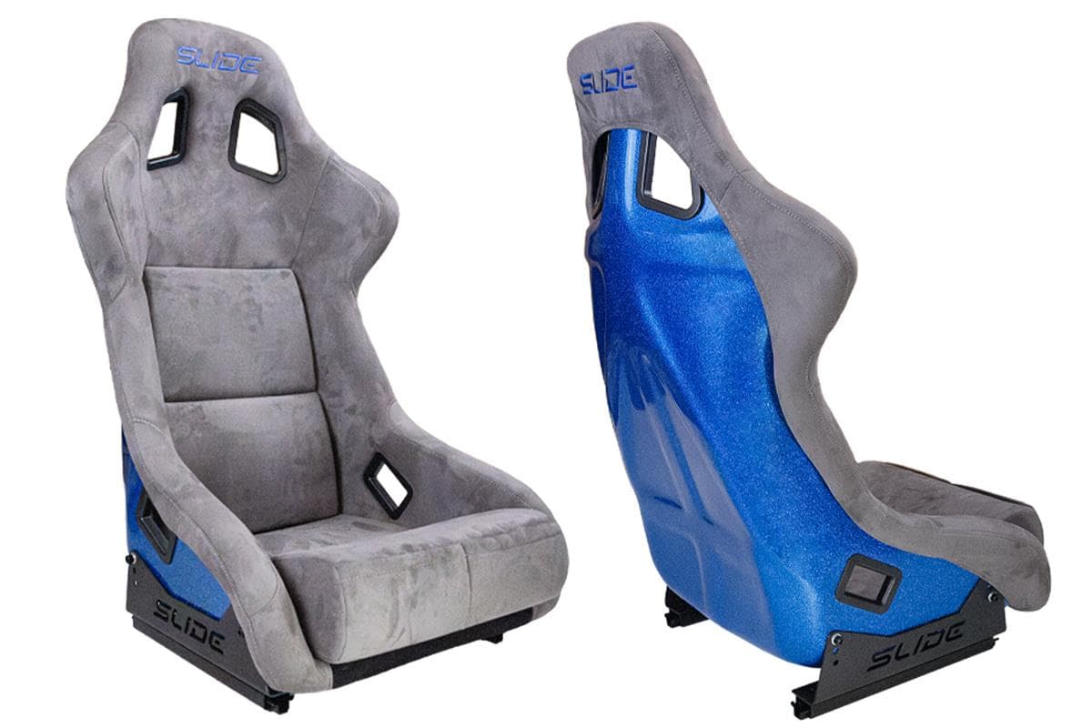 Športová sedačka SLIDE KS2 Premium Grey Welur & Blue Glitter 1