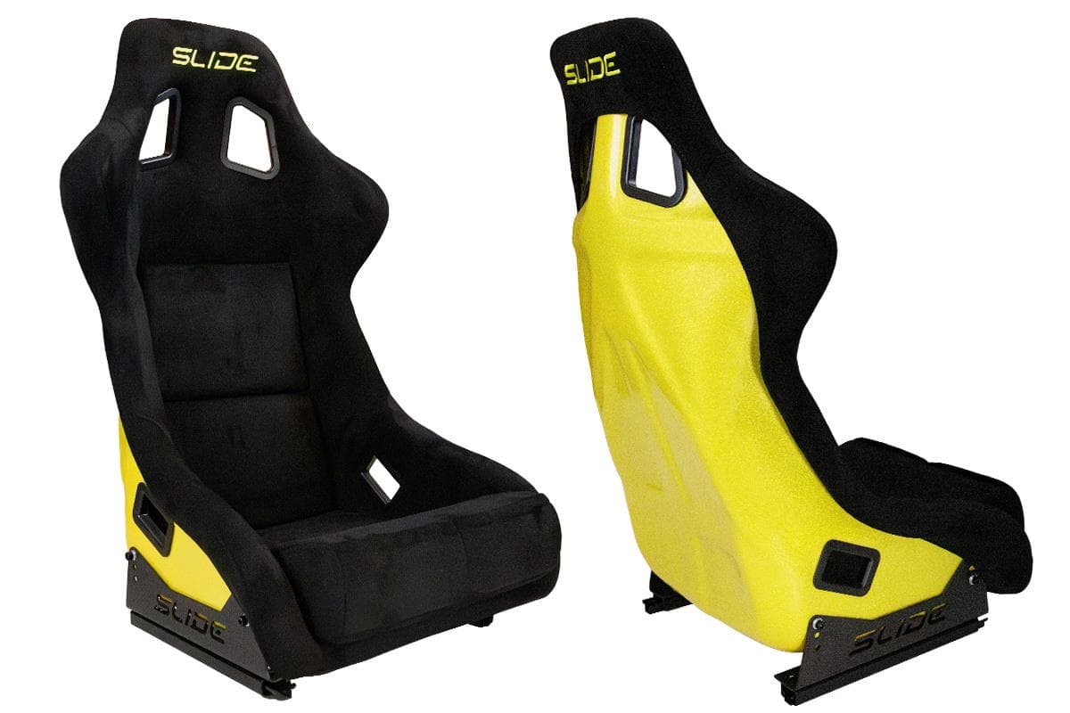 Športová sedačka SLIDE KS2 Premium Black Welur & Yellow Glitter 1