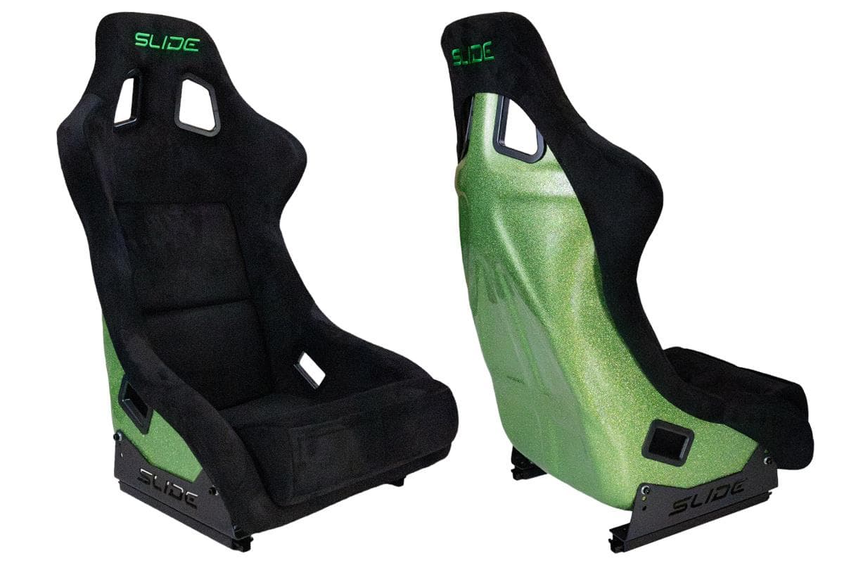 Športová sedačka SLIDE KS2 Premium Black & Welur Green Glitter 1