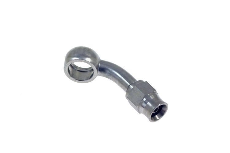 Koncovka hadice z nerezovej ocele, Banjo AN3 3/8", 11,2 mm, závit 32 UNEF, uhlový 45°