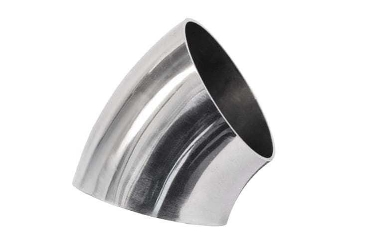 Univerzálne nerezové koleno 45st. 70mm, hrúbka 1,5mm leštené