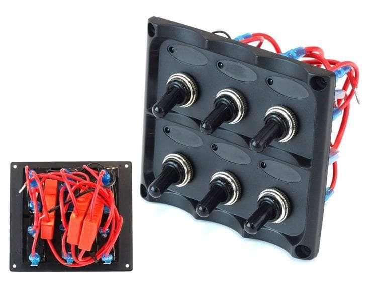 Prepínací panel 12 V SPST/ON-OFF ×6, 3B 15 A IP68 1