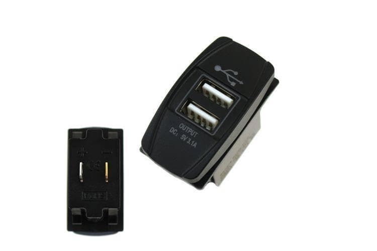 Zásuvka 12/24V 2×USB (3,1 A) s LED