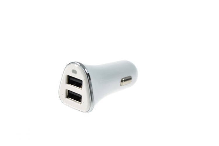 Nabíjačka do auta 12-24V 2xUSB 2.4A, biela, Typ 1