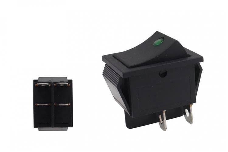 Kolískový vypínač led 4 PIN zelený