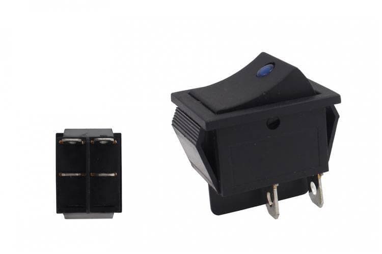 Kolískový vypínač led 4 PIN modrý 1