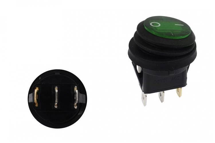 Okrúhly vypínač ON-OFF 3PIN zelený 1