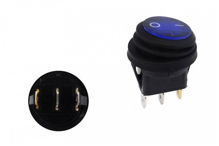 Okrúhly vypínač ON-OFF 3PIN modrý 1