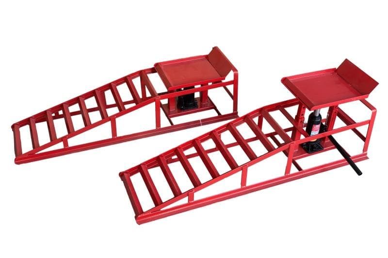 REDTOOL Nájazdové rampy 2T, pár - 2ks + hydraulické zdviháky