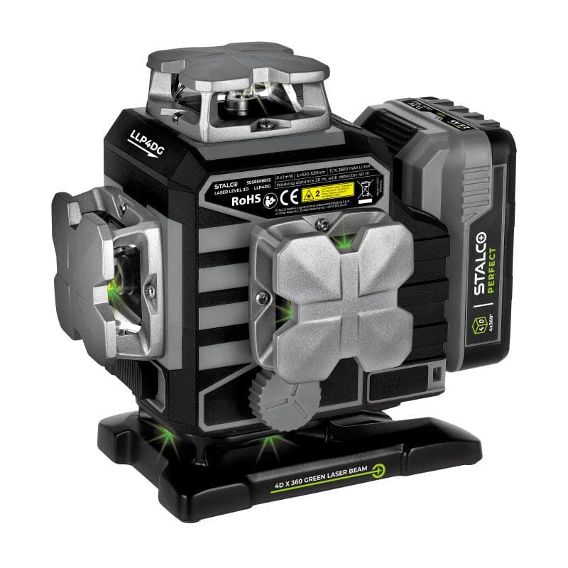 Krížový samonivelačný laser 4D LLP4DG zelený STALCO S058598012 1