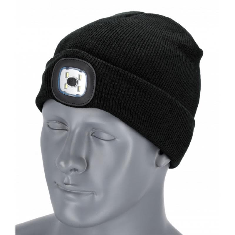 Čiapka na zimu čierna s LED svetlom - RAY KIDS 1