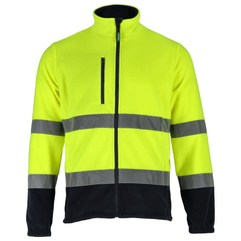 Pánska fleece mikina - BASIC NEON LINE žltá - M 1