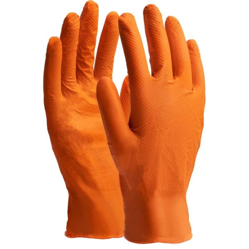 Rukavice nitrilové Nitrax Grip - 10 oranžové