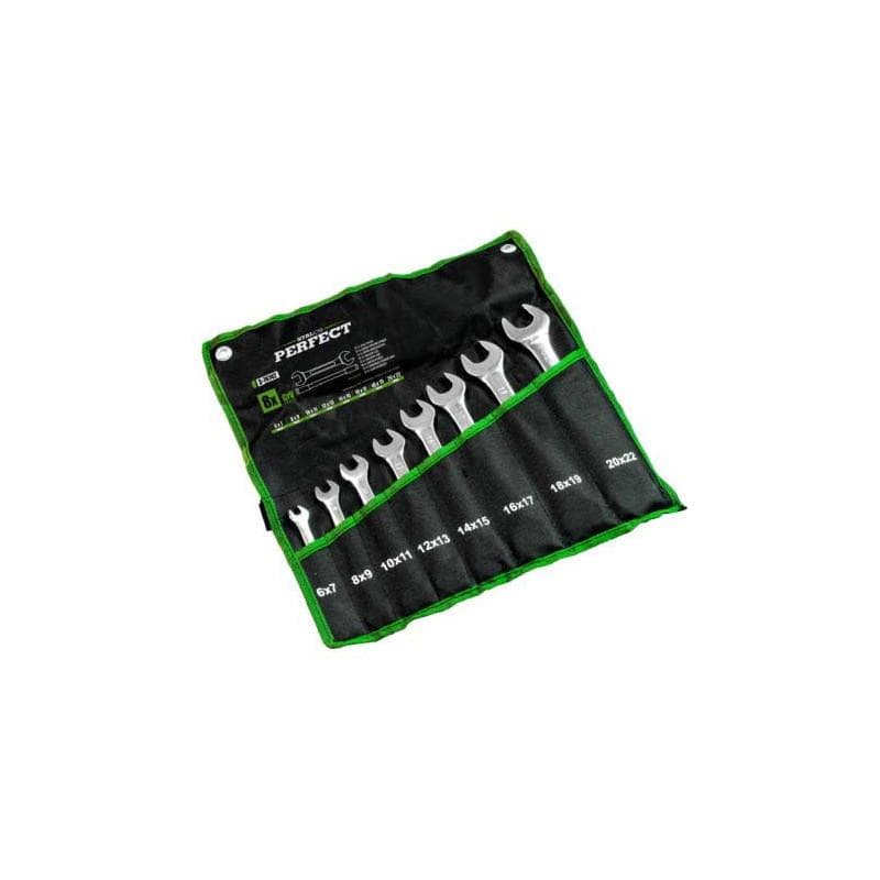 Kľúče ploché leštené 6 - 22 mm, 8 prvkov 1/24 - S-76742 1