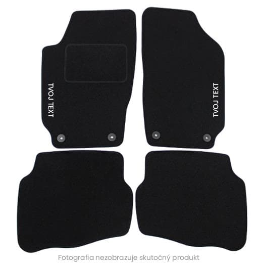 Velúrové autokoberce Škoda Rapid 2012-2019 , Text na bok, predné, Čierna, Copperplate 1