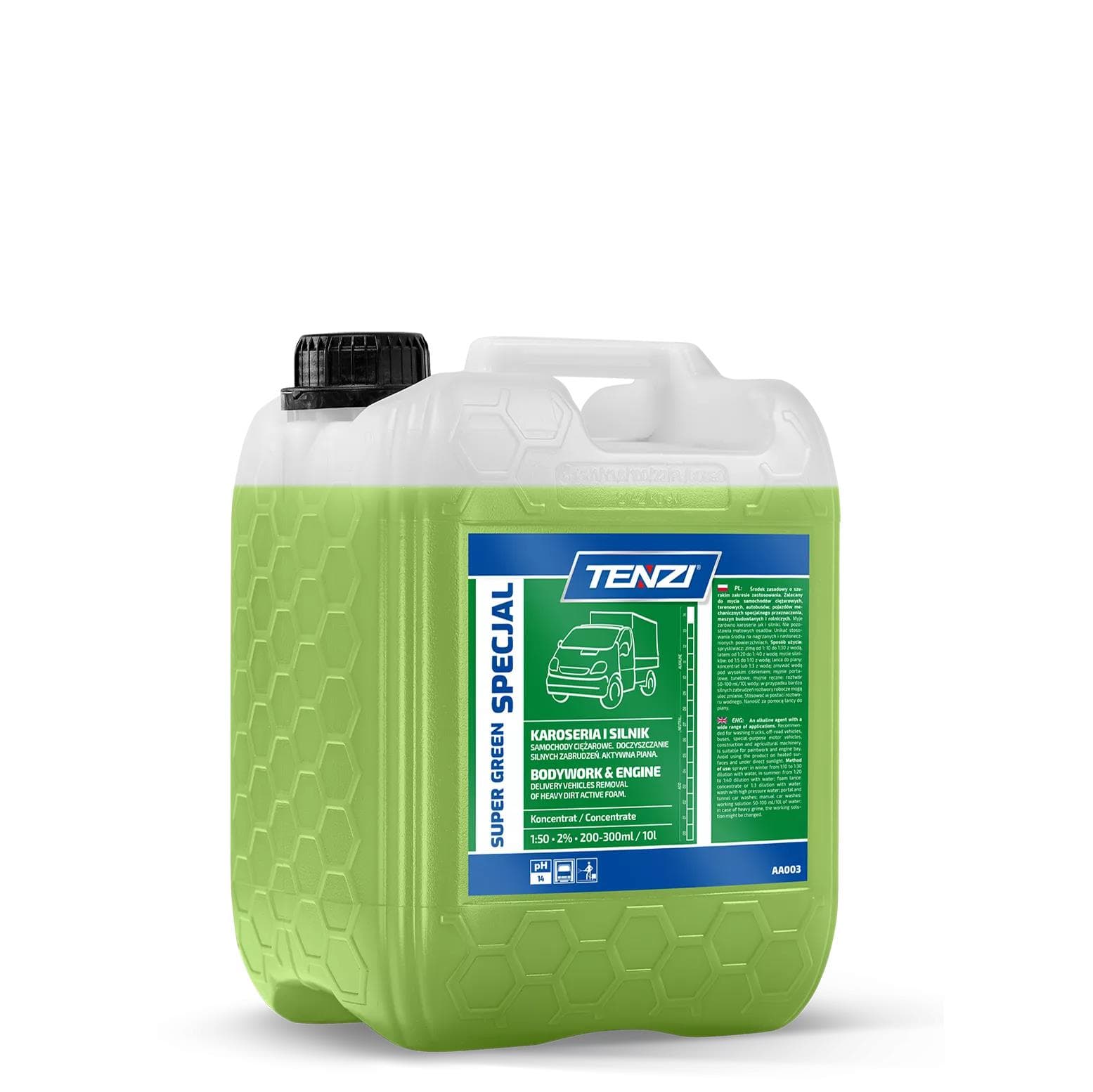 TENZI Super Green Specjal - Čistiaci prostriedok pre nákladné autá, autobusy a poľnohospodárske stroje 5L WAA003A005AN000