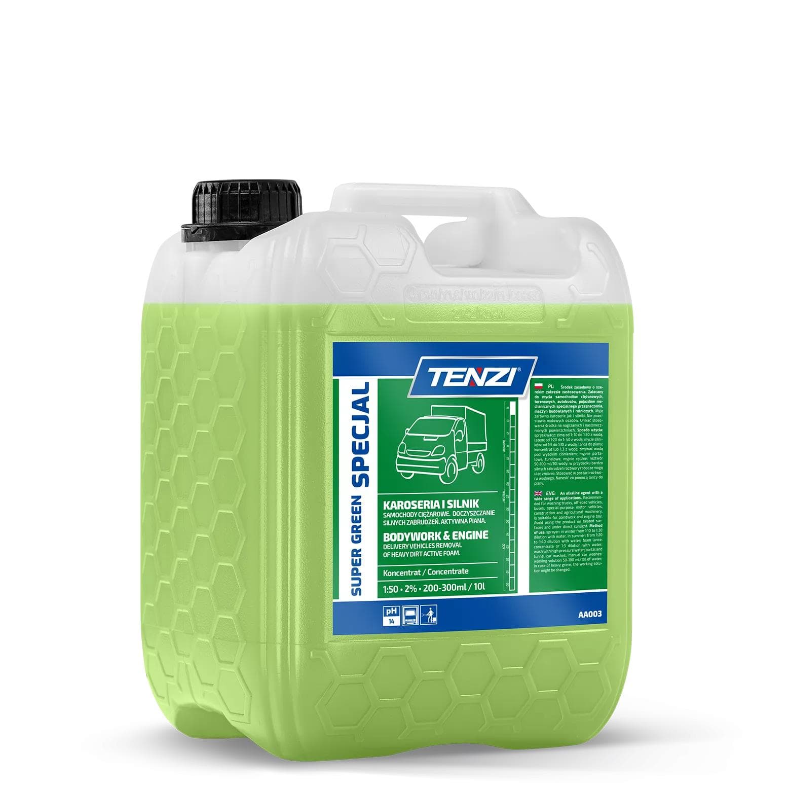 TENZI Super Green Specjal - Čistiaci prostriedok pre nákladné autá, autobusy a poľnohospodárske stroje 10L WAA003A010AS000