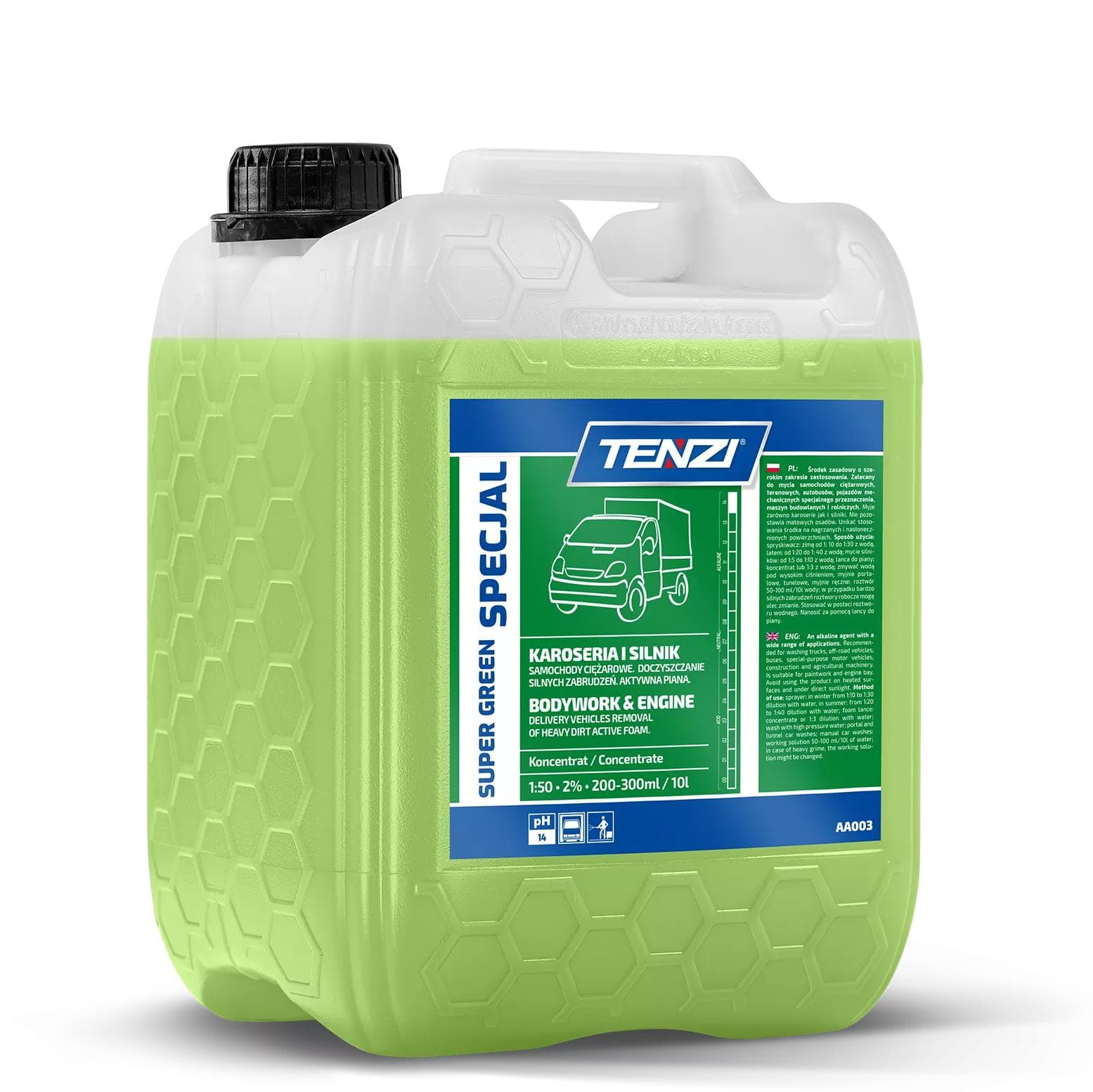 TENZI Super Green Specjal - Čistiaci prostriedok pre nákladné autá, autobusy a poľnohospodárske stroje 20L WAA003A020AT000