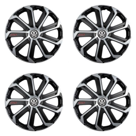 Puklice pre VW (čierne) 16 Evo black&silver 1
