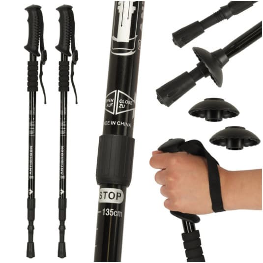 Nordic walking palice skladacie- 2 kusy čierne 1