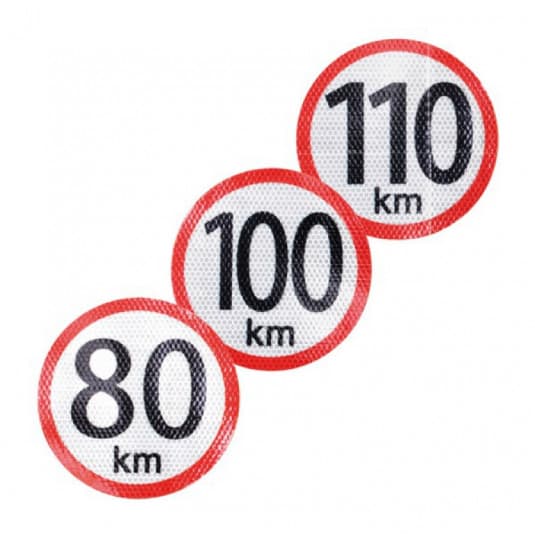 Samolepka 80km-150mm reflexná 1