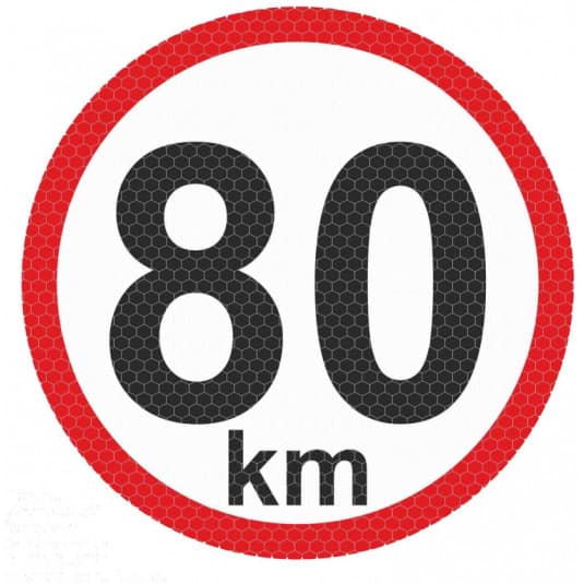 Samolepka reflexná malá - 80km 1