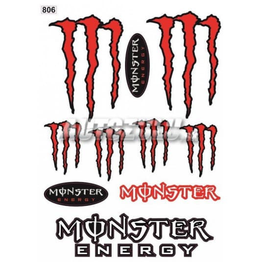 Samolepka set Monster červená 1